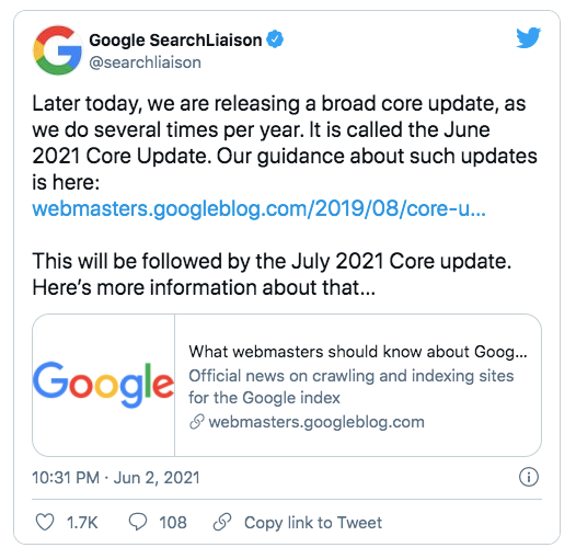 June 2021 Google Core Update